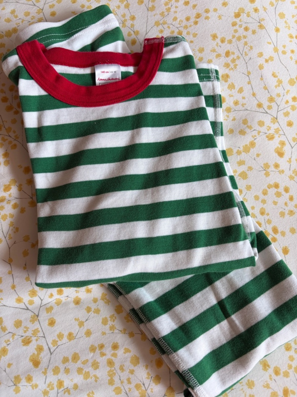 EUC Hanna Anderson holiday Long Johns PJ’s size 10